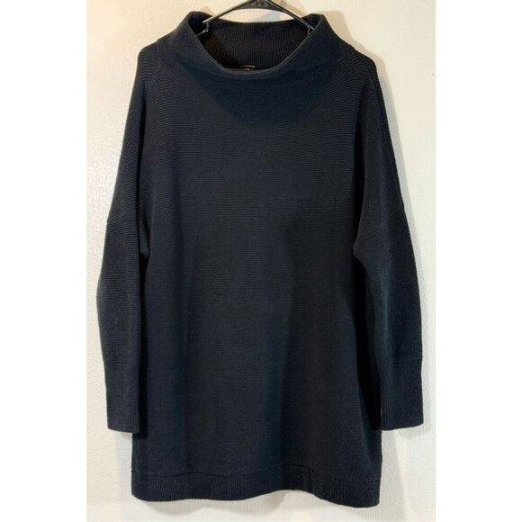 Free People Black Ottoman Slouchy Tunic Oversized Sweater Dress Women’s Medium - Picture 3 of 12